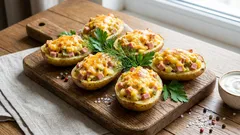 Pečeni krumpiri punjeni sirom i šunkom – kremasti nadjev, fino pečeni